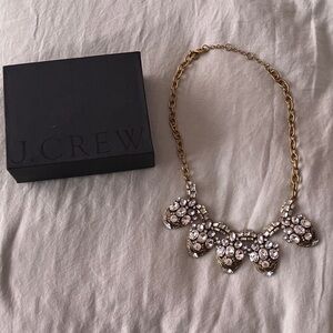 J. Crew Gold and White Crystal Necklace